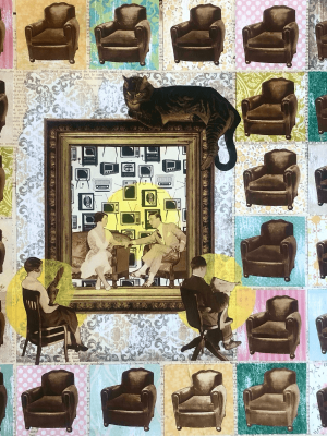 Si on parlait - Collage sur papier - L'art du collage- Marielle Hary, collagiste - Ateliers de collage dans les Vosges -Vente d'œuvres en collage