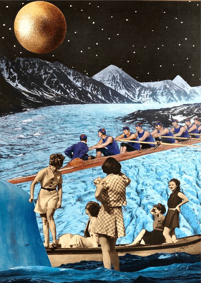 À la rame - L'art du collage- Marielle Hary, collagiste - Ateliers de collage dans les Vosges -Vente d'œuvres en collage