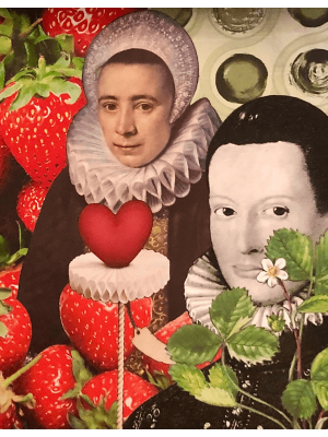 Comme une envie de fraises 2 - L'art du collage- Marielle Hary, collagiste - Ateliers de collage dans les Vosges -Vente d'œuvres en collage