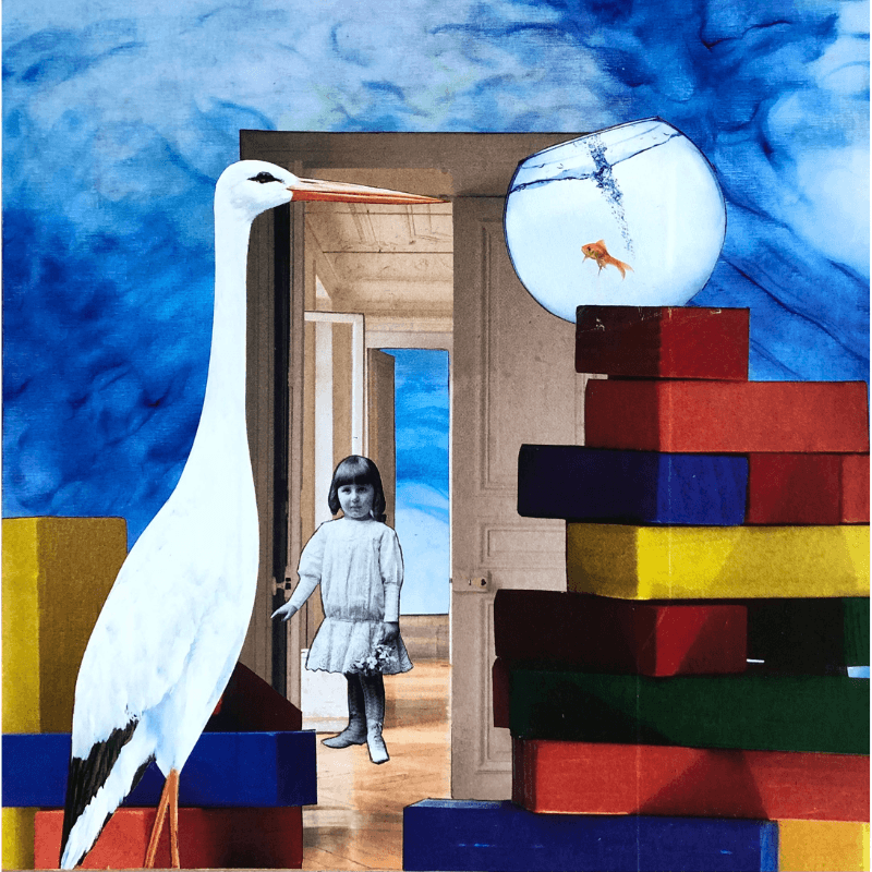 Face à l'immensité - L'art du collage- Marielle Hary, collagiste - Ateliers de collage dans les Vosges -Vente d'œuvres en collage