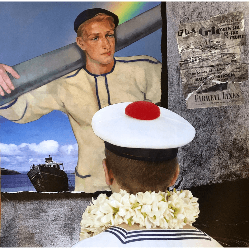 Horizon barré. Never give up! - L'art du collage- Marielle Hary, collagiste - Ateliers de collage dans les Vosges -Vente d'œuvres en collage