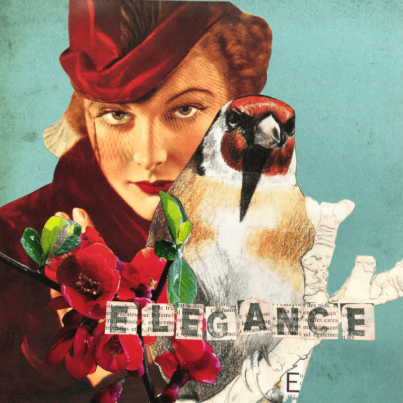 Elégance - L'art du collage- Marielle Hary, collagiste - Ateliers de collage dans les Vosges - Vente de collages