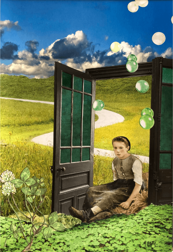 La bulle verte - L'art du collage- Marielle Hary, collagiste - Ateliers de collage dans les Vosges - Vente de collages